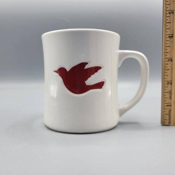 Starbucks Coffee Mug Cup White Red Flying Peace Bird Dove Design 2008 Edition - Picture 9 of 10